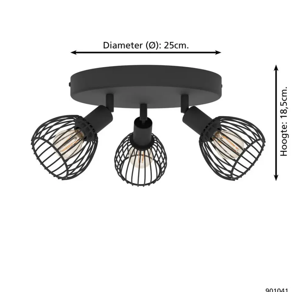 EGLO Sonnino Spot - E14 - Ø 25 cm - Zwart Hot