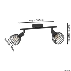 EGLO Sonnino Spot - E14 - 36,5 cm - Zwart Online