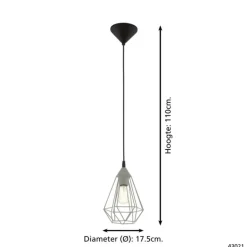 EGLO Tarbes Hanglamp - E27 - Ø 17,5 cm - Grijs Hot