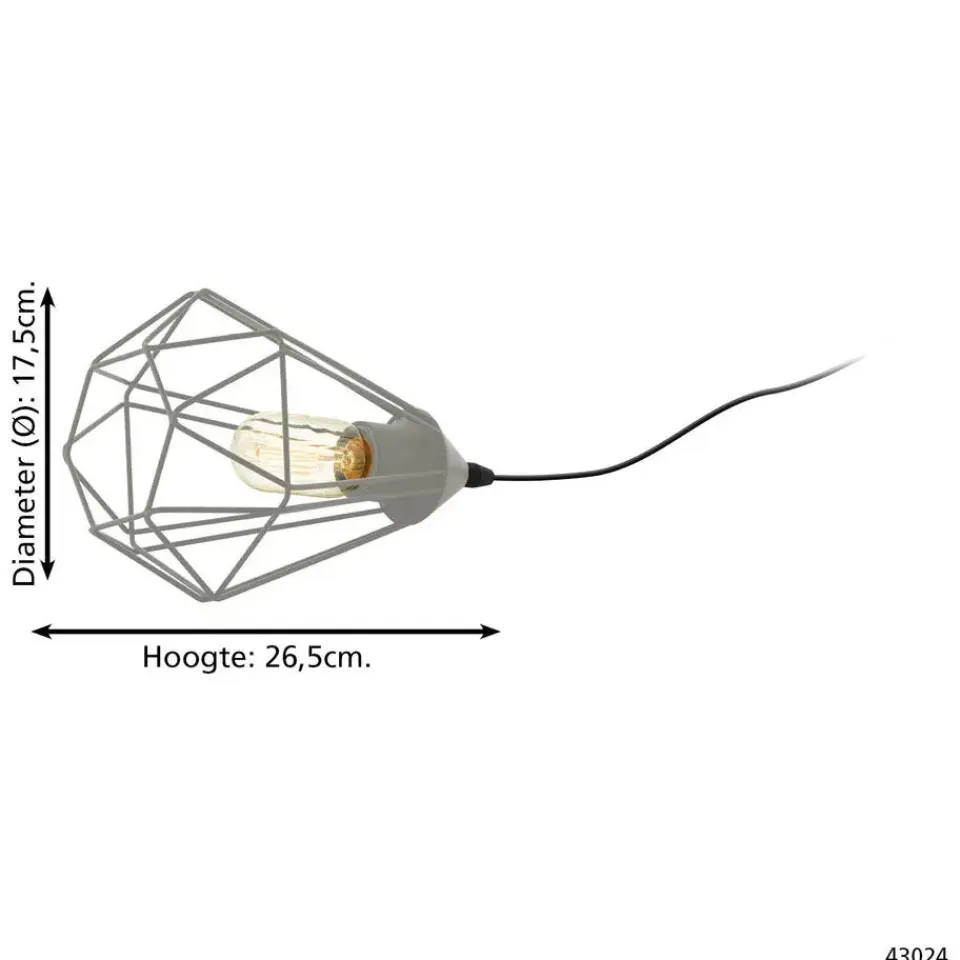 EGLO Tarbes tafellamp - E27 - Ø 17,5 cm - Grijs Outlet