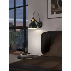 EGLO Thornford Wandlamp - E27 - Staal - Zwart/Goud Clearance