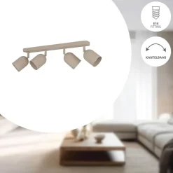 EGLO Tilston Spot - E14 - 58 cm - Zandkleur - Kantelbaar Best