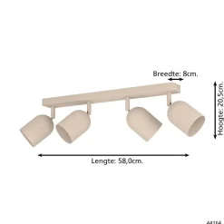EGLO Tilston Spot - E14 - 58 cm - Zandkleur - Kantelbaar Best