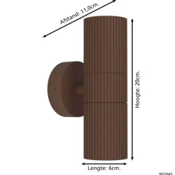 EGLO Tomelloso Wandlamp Buiten - GU10 - 20 cm - Donker Bruin New