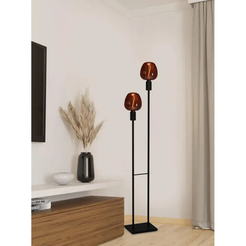 EGLO Valdemoro Vloerlamp - E27 - 110,5 cm - Zwart - Staal Online