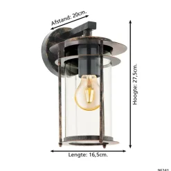 EGLO Valdeo Wandlamp - E27 - 27,5 cm - Koper Antiek Best