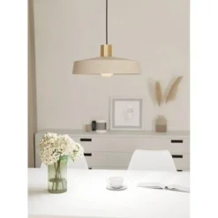 EGLO Valdiola Hanglamp - E27 - Ø 36 cm - Beige/Goud - Staal New