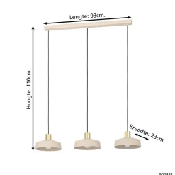 EGLO Valdiola Hanglamp - E27 - 93 cm - Beige/Goud - Staal Clearance