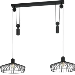 EGLO Winkworth Hanglamp - E27 - Ø 50 cm - Zwart Clearance