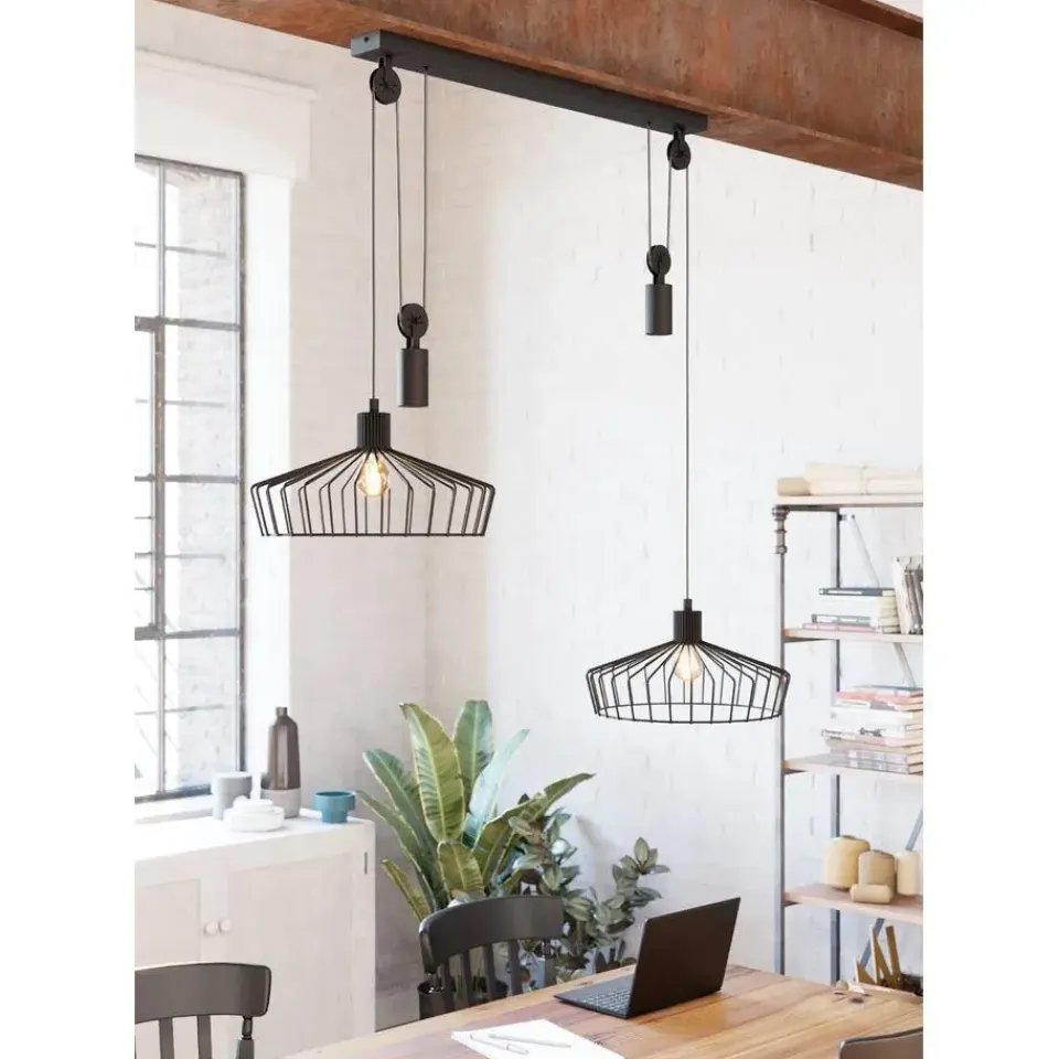 EGLO Winkworth Hanglamp - E27 - Ø 50 cm - Zwart Clearance