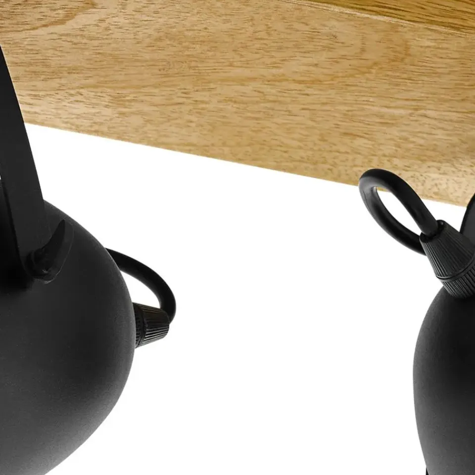 EGLO Gatebeck-wand/plafondlamp-2-lichts-E14-hout/zwart Discount