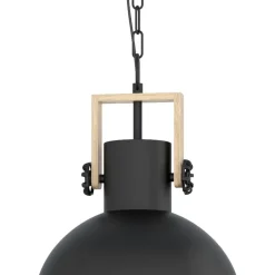 EGLO LubenhamHanglamp-1lichts-Ø30cm.-E27-Zwart/hout New