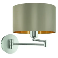 EGLO Maserlo-Wandlamp-1Lichts-ø23cm-Nikkel-Mat-Taupe-Goud Sale
