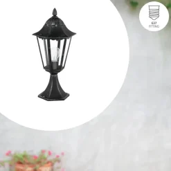 EGLO Navedo-Buitenverlichting-Tuinpaaltje-1Lichts-Zwart,Zilver-Patina Outlet