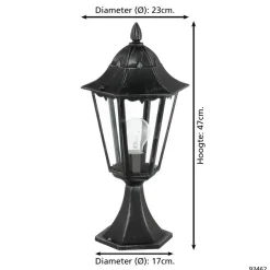 EGLO Navedo-Buitenverlichting-Tuinpaaltje-1Lichts-Zwart,Zilver-Patina Outlet