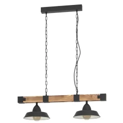 EGLO OldburyHanglamp-E27-86cm-Zwart/Bruin/Landelijk Outlet