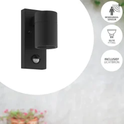 EGLO Riga5WandlampBuiten-Sensor-GU10-16,5cm-Sensor-Zwart