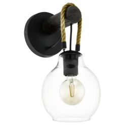 EGLO RodingWandlamp-E27-35cm-Zwart/Bruin Clearance