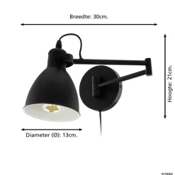 EGLO SanPeriWandlamp-E27-30cm-Zwart Online
