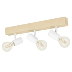 EGLO Townshend3-Plafondlamp-3-lichts-E27-eikenhout/wit Clearance