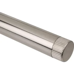 Leen Bakker Eindknop gordijnroede - RVS ribbel Ø28 mm - S/2 (2016366) New