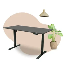 IVOL Elektrisch verstelbaar bureau - 180x80 cm - Single motor - Zwart / Antraciet Hot