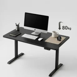 IVOL Elektrisch verstelbaar bureau - 180x80 cm - Single motor - Zwart / Antraciet Hot