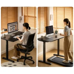 IVOL Elektrisch verstelbaar bureau - 180x80 cm - Single motor - Zwart / Antraciet Hot