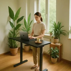 IVOL Elektrisch verstelbaar bureau - 180x80 cm - Single motor - Zwart / Antraciet Hot