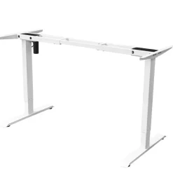 Sedero Elektrisch verstelbaar bureau - 140x80 cm - Single motor - Wit / Licht eiken Discount