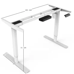 Sedero Elektrisch verstelbaar bureau - 140x80 cm - Single motor - Wit / Licht eiken Discount