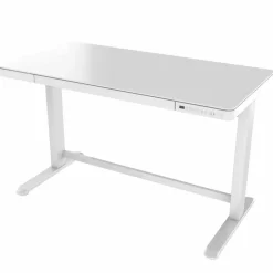 Euroseats Elektrisch verstelbaar bureau / thuiswerkplek - 120x60 cm - Glas wit Sale