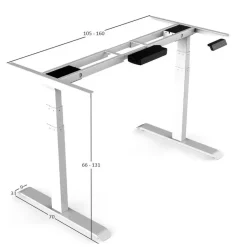 Sedero Elektrisch verstelbaar bureau - 180x80 cm - Dual motor - Zwart / Donker eiken New