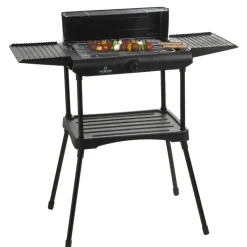 Leen Bakker Elektrische barbecue op voet - zwart - 130x50x32 cm Clearance