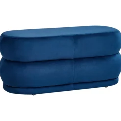 Leen Bakker ELLENDALE - Bankje - Marineblauw - Fluweel Outlet