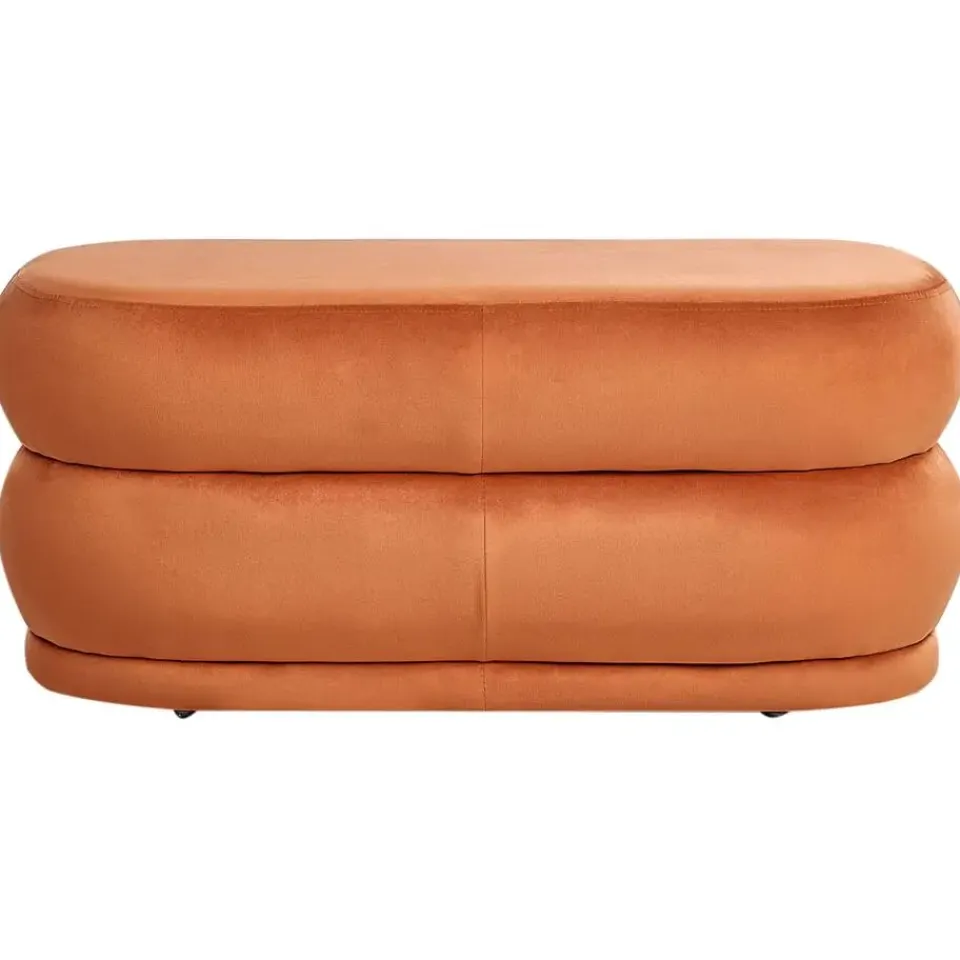 Leen Bakker ELLENDALE - Bankje - Oranje - Fluweel Sale