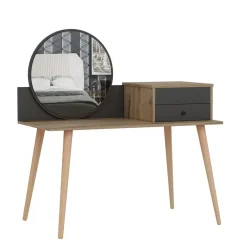 Emob Make-uptafel Woody Fashion - 120 x 60 x 96 cm - Walnut Anthracite-design Sale