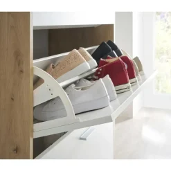 Emob Schoenenkast Paris - 64 x 38 x 126 cm - Wit New