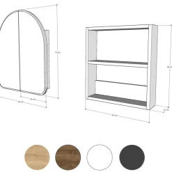 Emob Spiegelkast Woody Fashion - 50 x 12 x 45 cm - Wit Hot