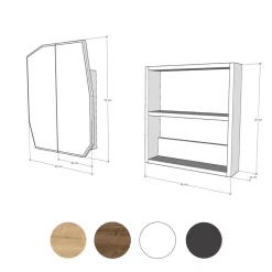 Emob Spiegelkast Woody Fashion - 50 x 12 x 45 cm - Zwart Hot