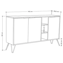 Emob Woody Fashion Console - 18 mm dik - 142x83x35 - Wit Online