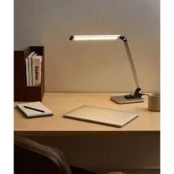 Leen Bakker ENIF - Bureaulamp LED - Zilver - Aluminium/Synthetisch materiaal