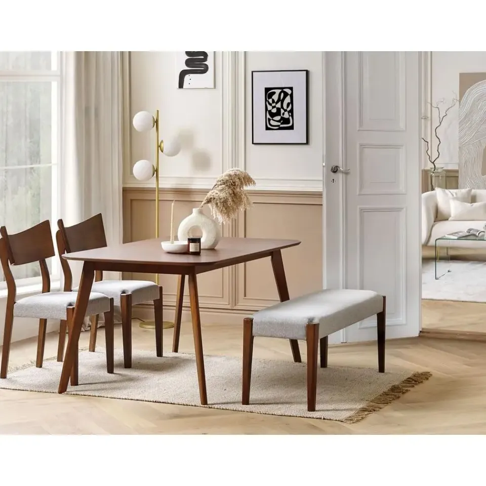 Beliani EPHRATA - Eettafel - Donkere houtkleur - 90 x 150 cm - MDF