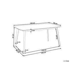 Beliani EPHRATA - Eettafel - Donkere houtkleur - 90 x 150 cm - MDF