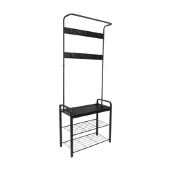 Erro Kapstok met schoenenrek - 72x34x183cm - zwart Best