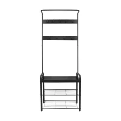 Erro Kapstok met schoenenrek - 72x34x183cm - zwart Best