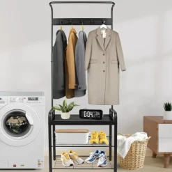 Erro Kapstok met schoenenrek - 72x34x183cm - zwart Best