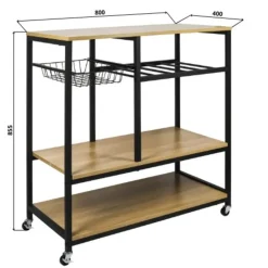 ERRO Keukentrolley op wieltjes - keukenrek - 80x40x85cm Outlet