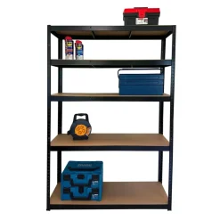 Erro Stellingkast zwart - 120cm breed - Metalen opbergrek - 176x120x40 Clearance