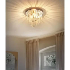 Beliani ESMELLE - Kroonluchter - Zilver - ⌀ 35 cm - Kristal Sale